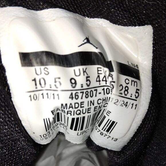 Nike Air Jordan 8 Men\'s Pre-owned Wht/Blk/Gry/Red Basketball Sneakers-sz. 10 1/2